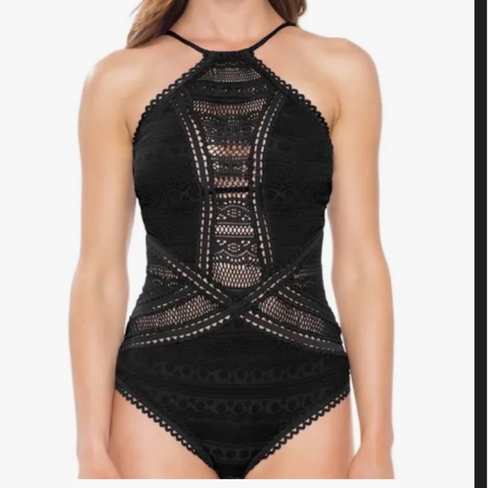 BECCA Black Lace One-Piece Swimsuit